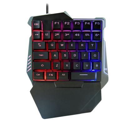 China Ergonomic Universal Anti-Ghosting One Hand Laptops Wired USB Gaming LED Backlight Home 35 Keys Office Mobile Phone Keypad Keyboard for sale