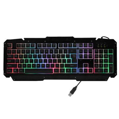 China M500S Anti-ghosting Gaming Keyboard Rainbow Metal USB Wired Backlit Panel Suspended 104 Key Rainbow Breathing Backlit Keyboard for Gaming pc laptop for sale