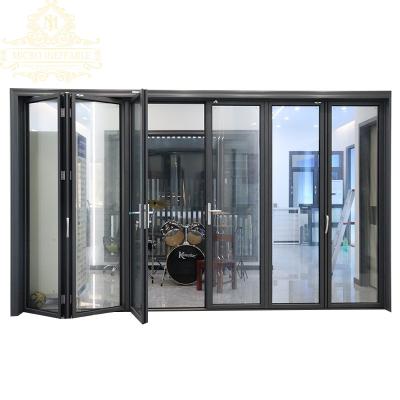 China High Grade Heat Insulation Hurricane Resistant Bifolding Doors Exterior Aluminum Folding Doors For Houses Resistant for sale