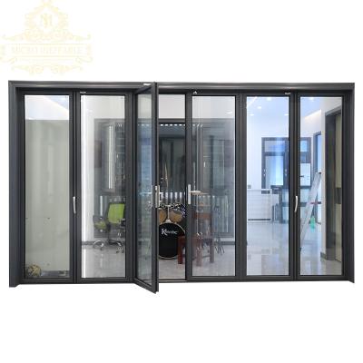 China Heat Insulation Excellence Quality Aluminum Hurricane Proof Accordion Folding Doors Hurricane Resistant Exterior Bifold Glass Door for sale