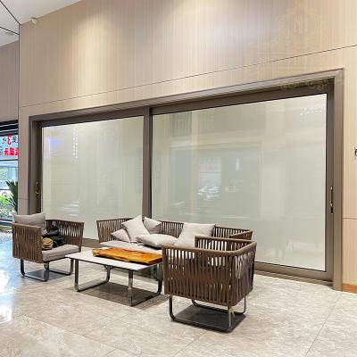 China Hot Selling Heat Insulation Double Tempered Glass Aluminum Patio Sliding Door Silent Outdoor Interior Patio Glass Plate Door for sale