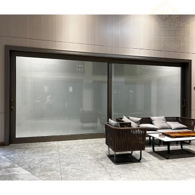 China New Design Heat Insulation Automatic Aluminum Patio Outdoor Sliding Door Villa House Aluminum Glass Doors Sliding Doors for sale