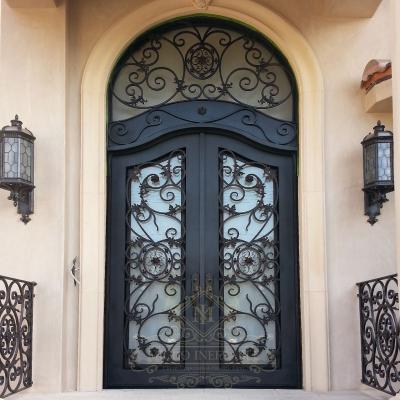 China Factory price anti-theft high quality wrought iron exterior door wrought iron door for House door for sale