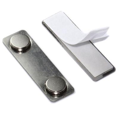 China Industrial Hot Sale 2 Magnets Stainless Steel Metal Magnetic Name Tag for sale