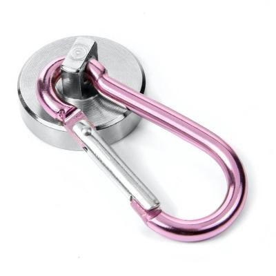 China Carabiner Industrial Magnetic Aluminum Hook Clip Small Key Ring Magnetic Clips for sale