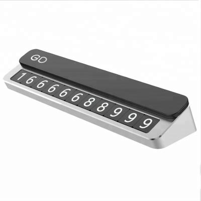 China Lasting Night Luminouas Sliding Car Magnetic Dashboard Notice Mobile Phone Hidden Temporary Parking Number Plate Card for sale