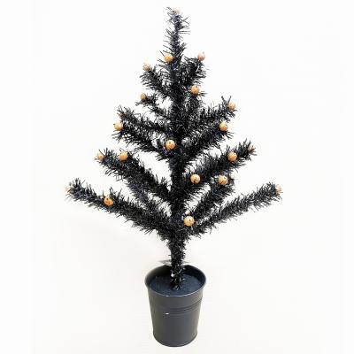 China Tinse Tree w/glitter Sparkling Beads 2021 New Arrivals 22inches Halloween Tinsel Tree for Holiday Home Decoration with 27 Glitter Glitter Beads for sale