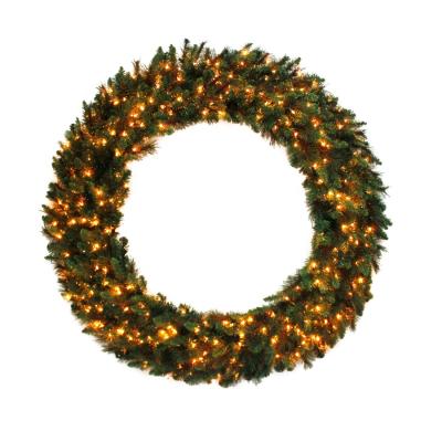 China Beautiful Battery Operated 70 Timer 30inch (76.2cm) Control Heat Aspen Pine Christmas Wreath Pre-Lit White LED for sale