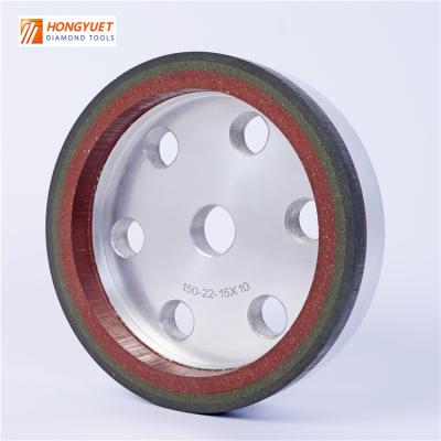 China Shape Edge Machine Good Quality Three Color Resin Diamond Cup Grinding Wheel 150mm For Glass for sale