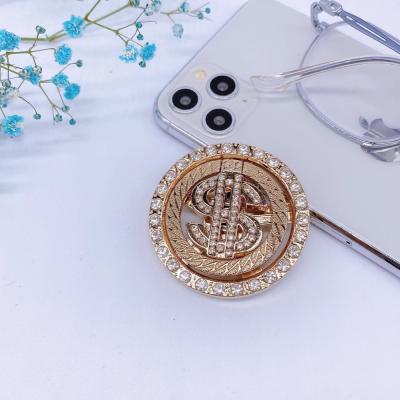 China Custom Finger Adjustable Phone Grips Ring Holder Phone Holder 360 Degree Rotation Metal Ring Grip Dollar Cell Phone Ring Stand Holder for sale