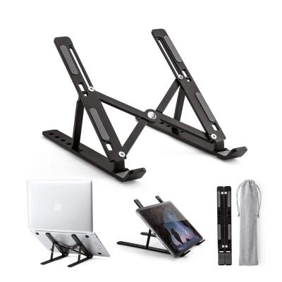 China Adjustable Adjustable Laptop Notebook Desk Stand and Tell Phone to Hold Foldable Bracket Tablet Aluminum Non-slip Desktop Holder for sale