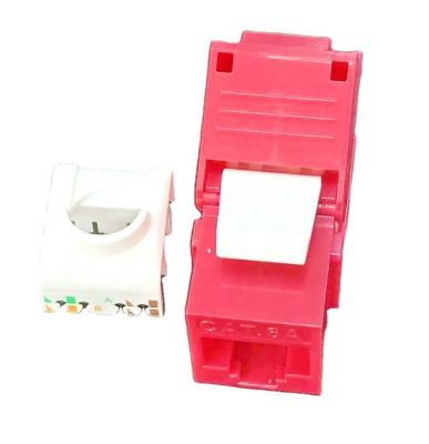 China Colorful Structure Cabling System UPT Toolless Jack Keystone Connector rj45 Non-shielded 180 Degree CAT6 and CAT6A for sale