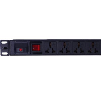 China UK High Quality 1U 8 Ways Structure Cabling System UK PDU Power Distribution Unit With Switch PDU Socket for sale