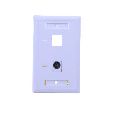 China ABS/PC trapezoidal faceplate cat6 rj45 rj11 cable switch wall plate face plate for sale