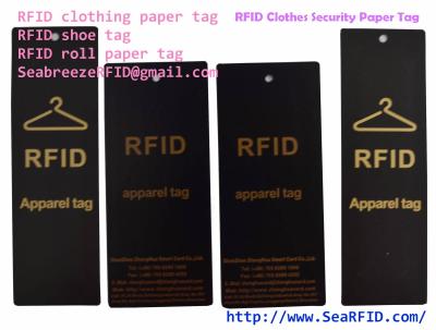 China RFID Clothes Paper Tag, RFID Garments Tag, RFID Apparels Tag, RFID Clothing Security Paper Tag, Suitable for Bag, Gift for sale