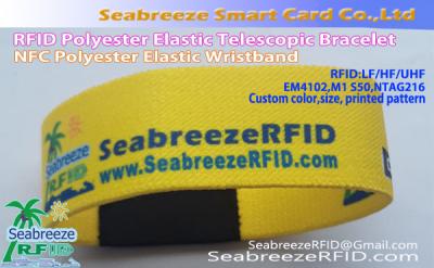 China RFID Polyester Elastic Wristband, NFC Polyester Elastic Wristband, RFID Polyester Elastic Telescopic Bracelet zu verkaufen