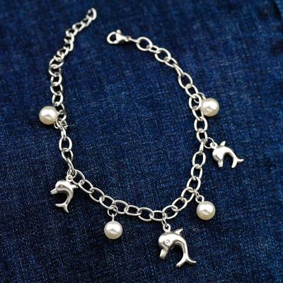 China Pearl Anklet Island Beach Pendant Jewelry Beautiful Stainless Steel Dolphin Casual/Sporty Link Chain for sale