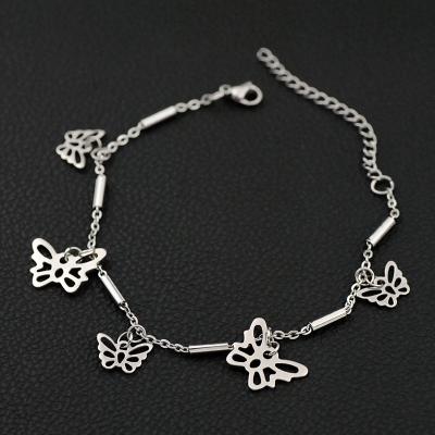 China CLASSIC Hollow Butterfly Charm Stainless Steel Pendant Bracelet for sale