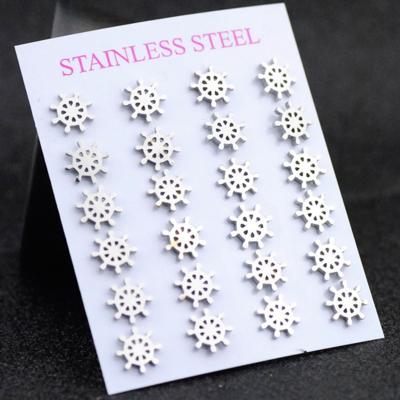 China Hiphop Customized Men's and Women's Fashion Earrings Multiple Styles Stainless Steel Stud Earrings for sale
