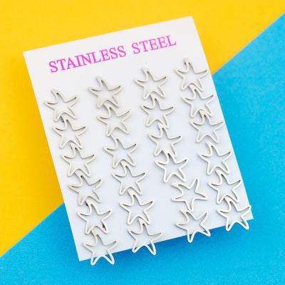 China Cute Spell Style Elephant Cat Starfish Dolphin Unicorn Dragonfly Butterfly Stainless Steel Stud Earrings for sale