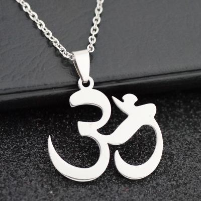 China The Other OM Symbol Necklace Hip Hop Stainless Steel Personality Pendant Necklace for sale