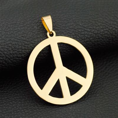 China Other Gold Plated Peace And Pacifist Logo Stainless Steel Pendant For Necklace Key Chain for sale