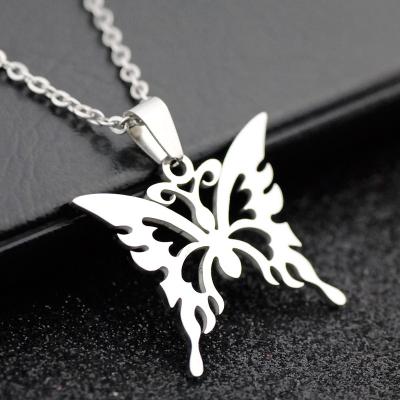 China Other Charm Hollow Out Butterfly Stainless Steel Pendant Necklace for sale