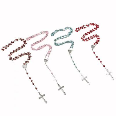 China Other Catholic Bead Rosary Beads Cross Pendant Our Lady Of Sorrows Necklace With Box for sale