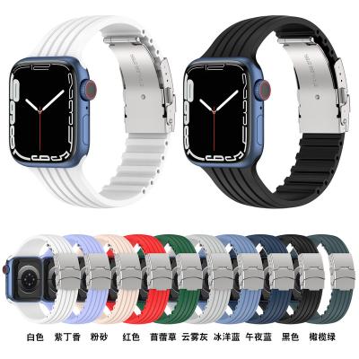 China Silicone Silicone Strap For Apple Watch Band Strap Belt Strap Correa iwatch iwatch Series 7 45mm 41mm 44mm 40mm 42mm 38MM 6 Se Strap 5 4 for sale