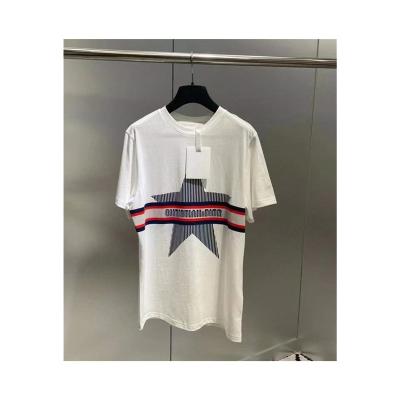 China The mid-long compressed T-shirt marked the five-pointed star the logo of 2022 high-end women's summer new short-sleeved T-shirt pure cotton for sale