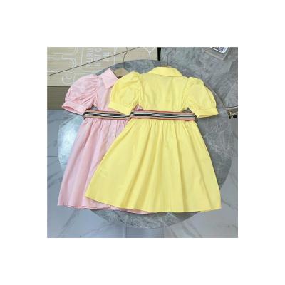 China High-end custom breathable 2022 spring and summer new girls' lapel college wind lapel dress waist design for sale