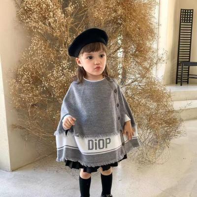 China 2021 autumn and winter children's clothing girls wool fringed coat princess knitted shawl jacket Anti-wrinkle high fashion baby clothes for sale