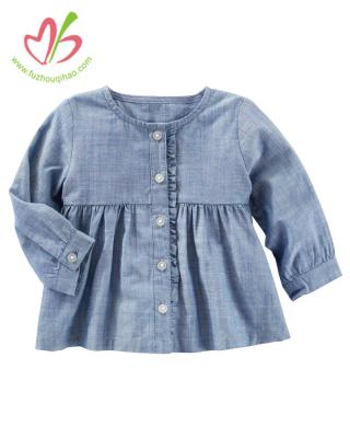 China New design viable children's cool girl's coat denim with button girl outwear for sale