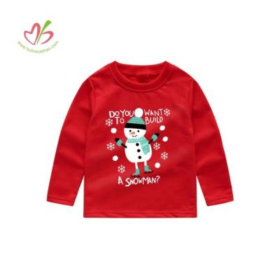 China Anti-pilling Hot Sale Santa Hoodies Sweatshirt Pullover Tops Baby Christmas Girl Boys Kids Toddler No Hood for sale