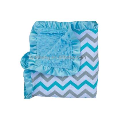 China Anti-pilling Stitch Fabric Minky Baby Ruffle Blanket Double Layer for sale