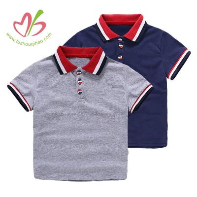 China Summer Anti-Shrink Hot Sale Boy's Colorful Design Fancy Polo Shirts Short Sleeve Kids T-Shirt for sale