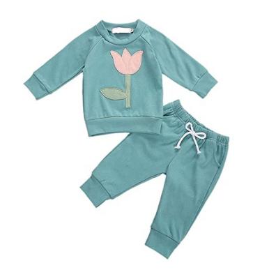 China Casual Infant Toddler Baby Boys Clothes Sets Cute Rainbow Sweatshirt Tops And Ruffle Sports Tracksuit Falls Winter Outfits for sale