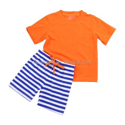 China Bulk Order Casual Solid Top Children Summer Kids Short Pants Teen Boy Clothing Set for sale