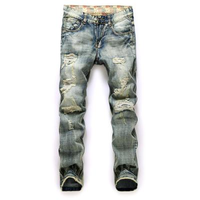 China Vintage WashStonewashed QUICK DRY Classic Enzyme Distressed Straight Mens Pants for sale