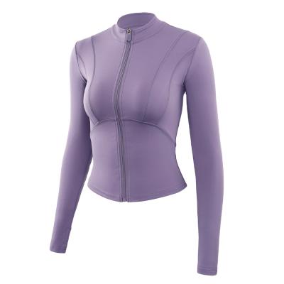 China Autumn and winter breathable seamless yoga clothes stretch high tight-fitting sports yoga tops long-sleeved women for sale