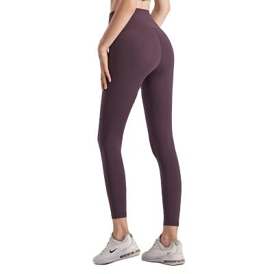 China 2021 New Sports Fitness Breathable Hip-lifting Pants No Embarrassing Line Nude High Waist Yoga Tight Pants for sale