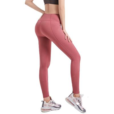 China New yoga pants breathable high elasticity fashion sports tight-fitting hip-lifting high waist fitness women's pants for sale