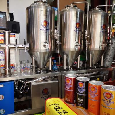 China Brewery equipment and train brew new arrival homebrewery 100liter beer fermenting and dropping system for chain store brewpub for sale