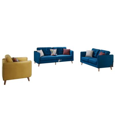 China New Style Furniture Living Room Small Tufted Sofa 1+2+3 Set Modern Fabric Sofa Washable Design for sale