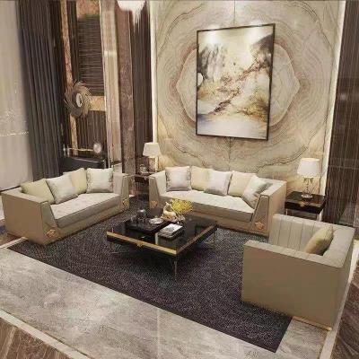 China Light Luxury Italian Fancy Tufted L Shape Sofa Set Leather Living Room Furniture Sectional Sofa for sale