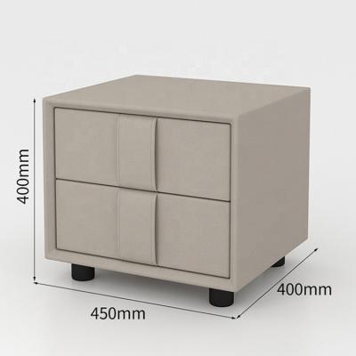 China Modern Design Gray Bedroom Bedside Table Luxury Economic Storage Nightstands for sale