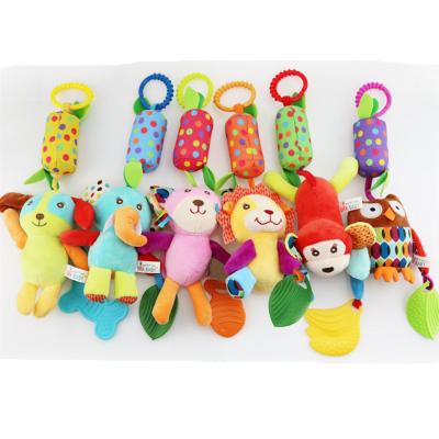 China Customized Musical Plush Baby Teething Stuffed Doll Baby Rattle Shaker Grab Toys for sale