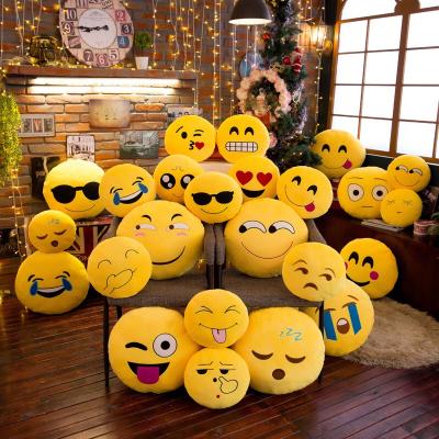 China Wholesale Plush Customized Smiley Face Smile Pillows Soft Stuffed Toy Cute Cartoon Expression Round Cushion for sale