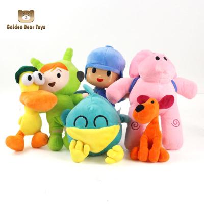 China Custom Cute Soft Stuffed Plush Toy Pocoyo Duck Elephant Dog Plush Doll High Quality Funny Animal Doll pp Cotton Kids Play for sale