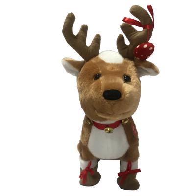 China Musical Animated Jingles Plush Toy Reindeer Sings Jingle Bells Toys for sale